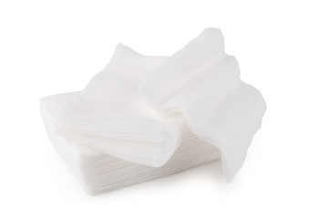 Medical gauze sheet isolate on a white background