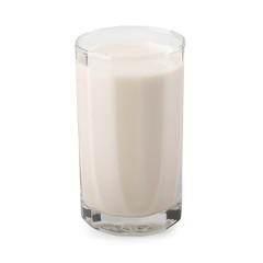 Glass of milk isolated on a white background