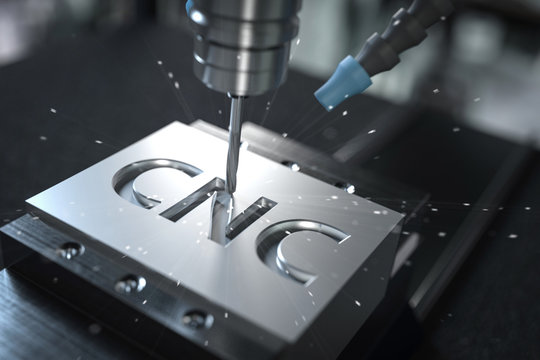 3D-Illustration CNC Metalfräse