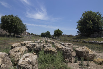 Ruins of Hadrian Roman Ancient City Perge, Antalya, Turkey