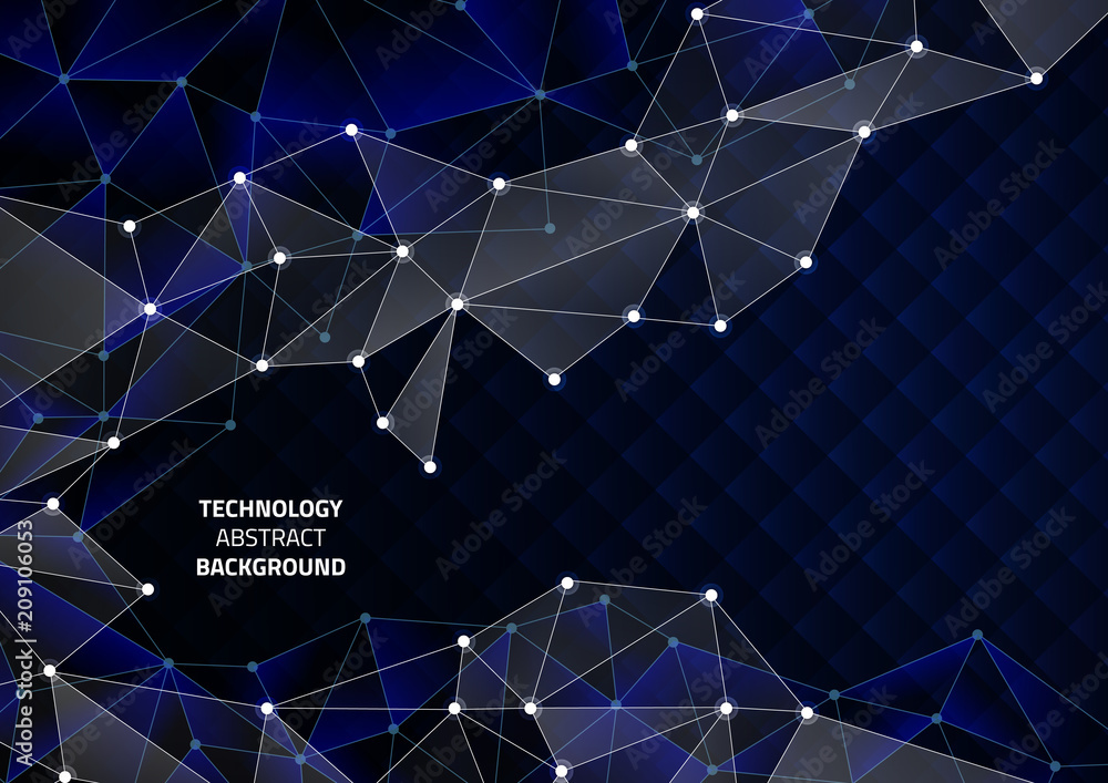 Poster abstract geometric background with lines and dots. template on the topic of modern technology.