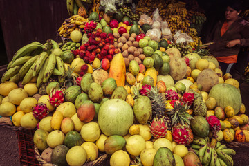 Fresh fruit and vegetables at a market stall