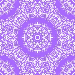 Floral Geometric Pattern with hand-drawing Mandala. Vector super illustration. For fabric, textile, bandana, scarg, print.