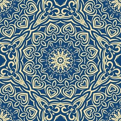 vector illustration. pattern with floral mandala, decorative border. design for print fabric, bandana