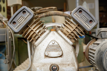 A piston unit of an air compressor closeup.