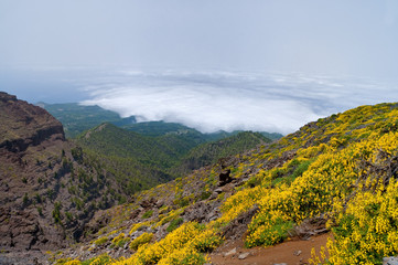 Berg Landschaft mit Wolken bedeckt