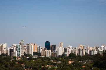 Sao Paulo buildings with an airplane