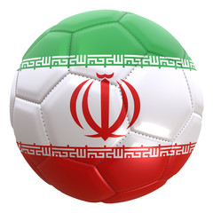 Fototapeta premium Iran flag on a football ball