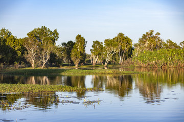Peaceful landscape at sunrise in White water Billabong, Kakadu National Park, Northern Territory, Australia © Uwe