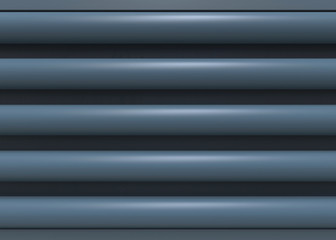 Obraz premium Renderowania 3d. poziome niebieskie cylindry rury ściany tło.