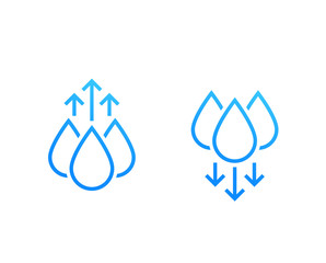 humidity level up and down vector icons - obrazy, fototapety, plakaty