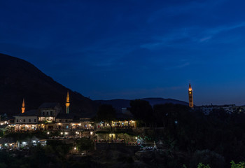 Blue hour in Mostar, Bosnia Herzegovina
