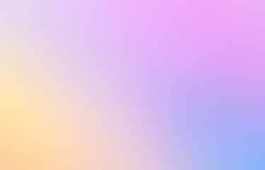 Multicolored Abstract blurred gradient mesh background in bright rainbow. Colorful Hologram fairy magic  backdrop in pastel colors