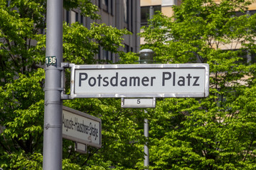 Potsdamer Platz street sign Berlin