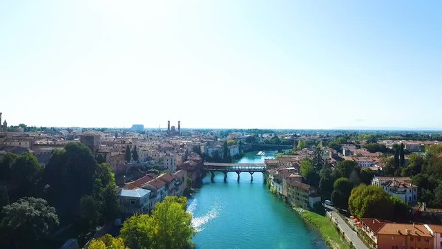 Aerial view of Bassano del Grappa city