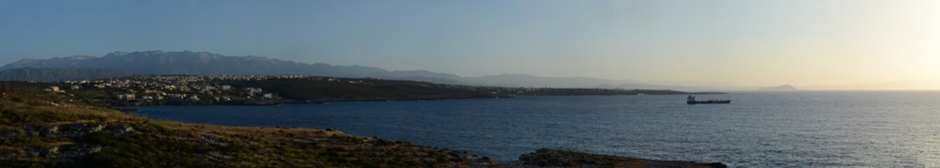 Krete, Greece, sunset - coastline panorama