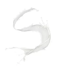 Printed kitchen splashbacks Milkshake Abstract splash of milk on white background