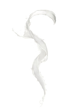 Abstract splash of milk on white background