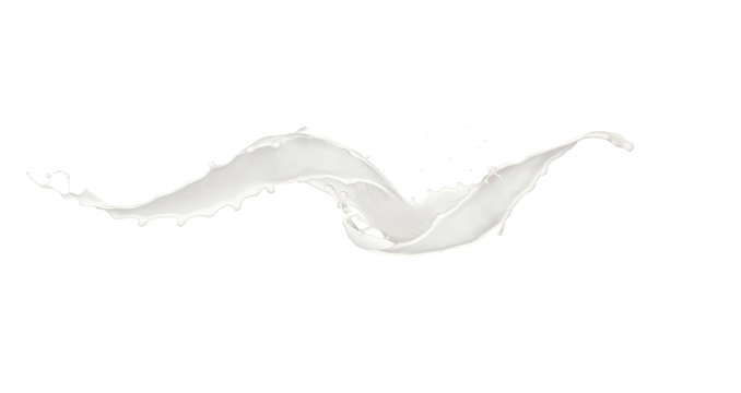 Abstract splash of milk on white background