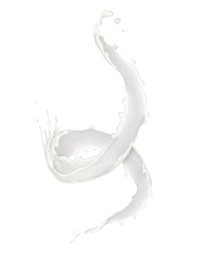 Abstract splash of milk on white background