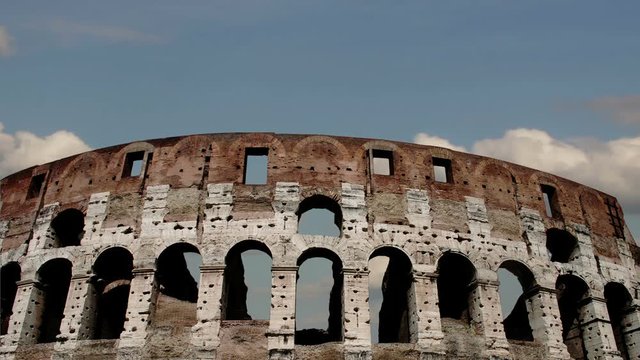 Colosseum in Rome, Italy. Time Lapse.