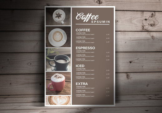 Coffee Menu Layout