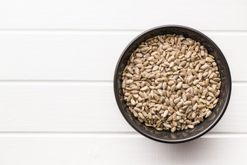 Peeled sunflower seeds.