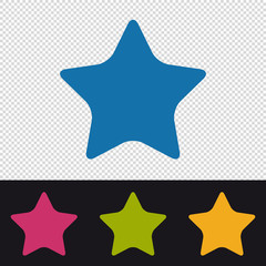 Star Button - Favorite Icon - Colorful Vector Illustration - Isolated On Transparent Background