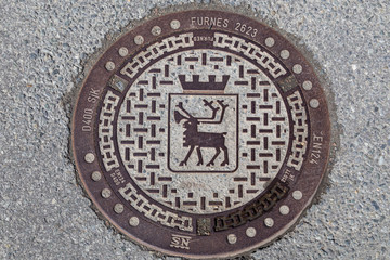 Gully cover in Tromso, Norway