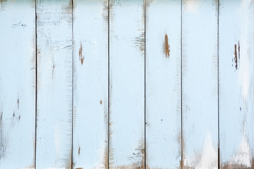 Blue distressed old barn wood textured background. Horizontal.