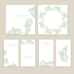 Botanic card with wild flowers, leaves. Spring ornament concept. Floral poster, invite.