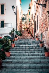 Stairs with plants, banyalbufar, mallorca