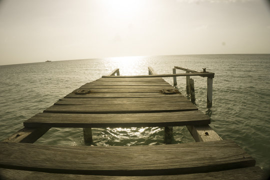 small harbour on the shore of the beach