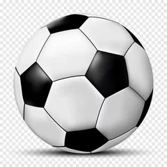 Zelfklevend Fotobehang Bol Voetbal bal geïsoleerd op transparante achtergrond met schaduw
