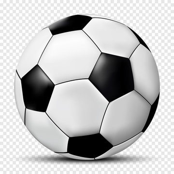 Soccer ball isolated on transparent background with shadow