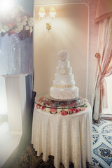 Beautiful white wedding cake