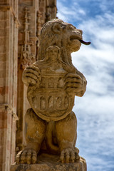 Fototapeta na wymiar leones en patio catedral de segovia