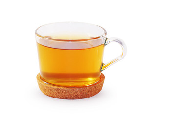 natural flower tea in a glass cup