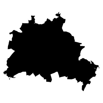 Berlin black map on white background vector
