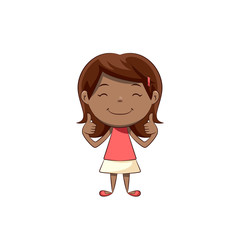 Happy little girl thumbs up