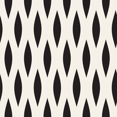 Vector Seamless Black and White Wavy Lines Pattern. Abstract Geometric Background