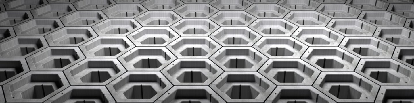 futuristischer header / Wabenanordnung