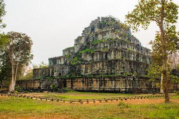 Pyramid of ancient complex Koh Ker, Cambodia