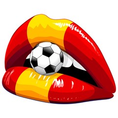 Spain Flag Lipstick Soccer Supporters