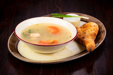 Fish soup with bread