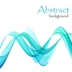 Abstract blue waves on a white background