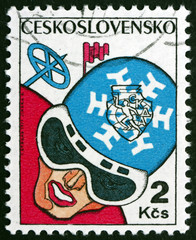 Postage stamp Czechoslovakia 1977 Downhill Skiing