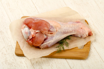 Raw turkey leg