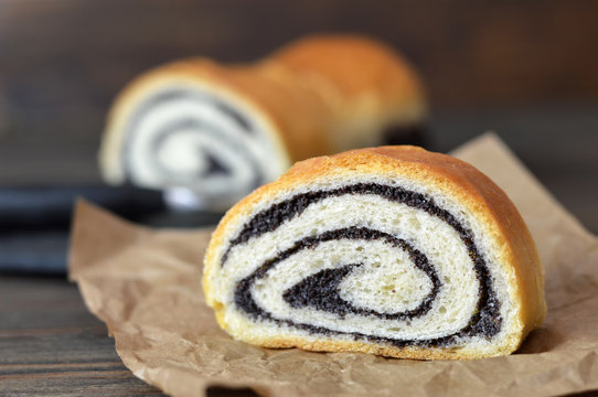 Close Up Of Poppy Seed Roll