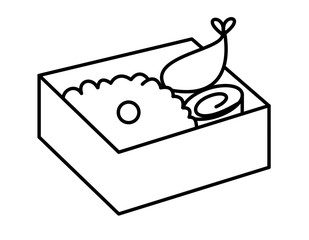 弁当角型梅干し(線画)